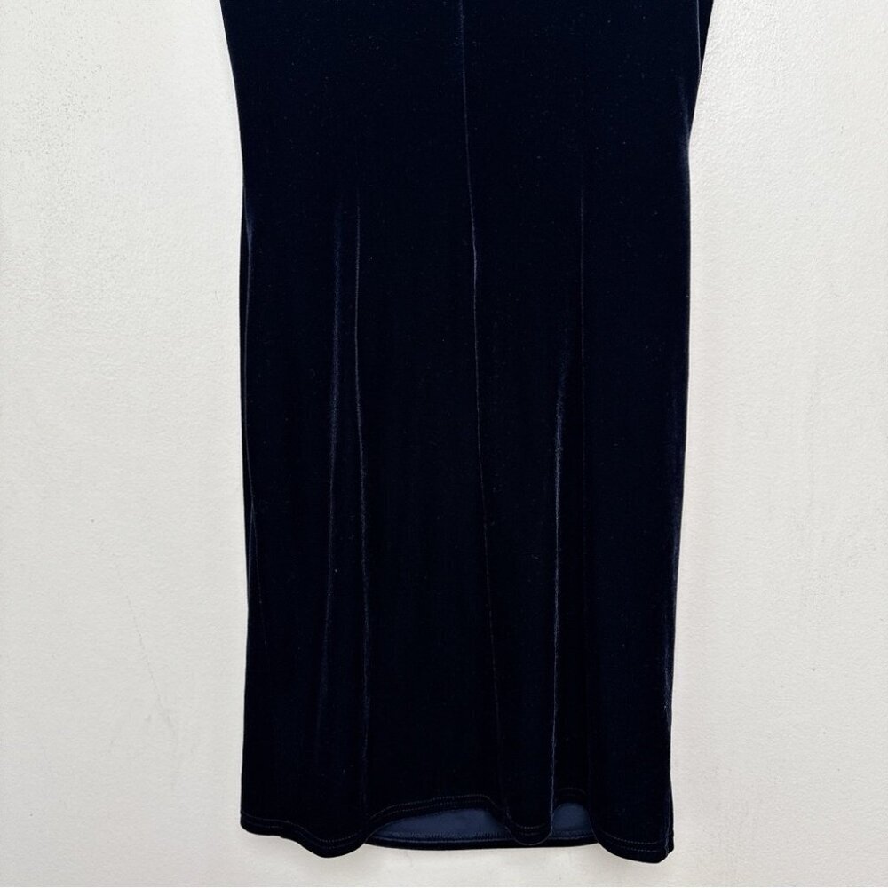 Joseph Ribkoff Womens 10 NWT Elegant Navy Velvet Ruffle Sheath Dress - Picture 13 of 14